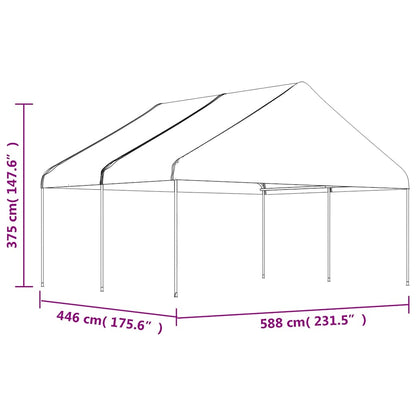 Gazebo con Tetto Bianco 4,46x5,88x3,75 m in Polietilene | homemem39