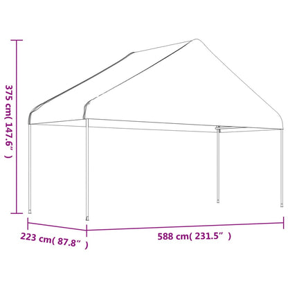 Gazebo con Tetto Bianco 6,69x5,88x3,75 m in Polietilene | homemem39