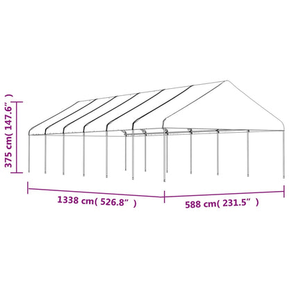 Gazebo con Tetto Bianco 13,38x5,88x3,75 m in Polietilene | homemem39