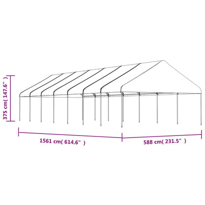 Gazebo con Tetto Bianco 15,61x5,88x3,75 m in Polietilene | homemem39
