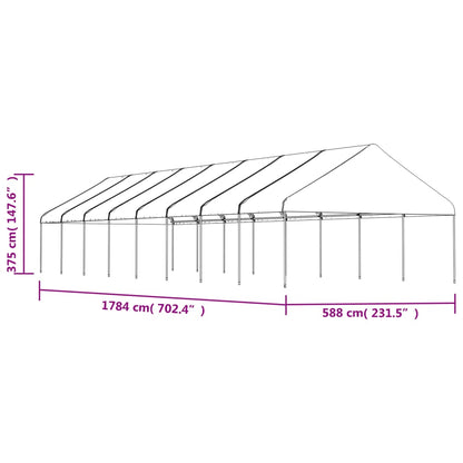 Gazebo con Tetto Bianco 17,84x5,88x3,75 m in Polietilene | homemem39