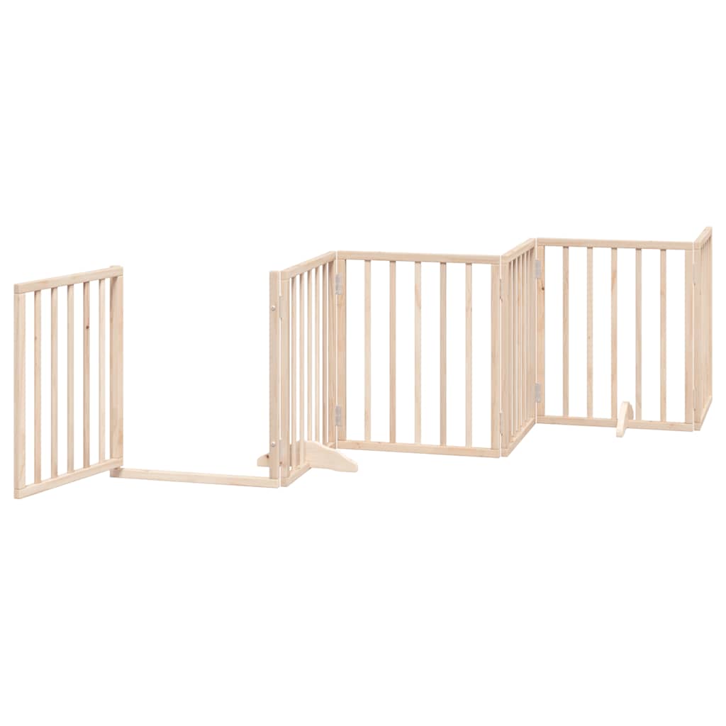 Cancello per Cani con Porta Pieghevole 9 Pannelli 450 cm Pioppo | homemem39