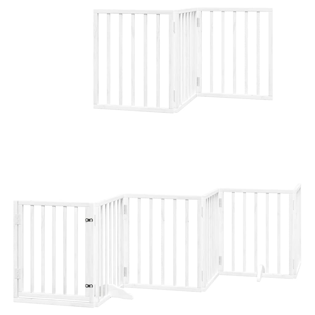 Cancello Cani Porta Pieghevole Bianco 12 Pannelli 600 cm Pioppo | homemem39
