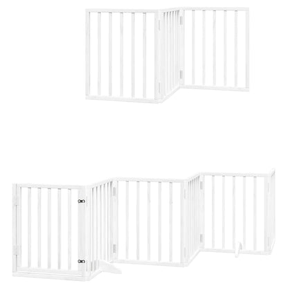 Cancello Cani Porta Pieghevole Bianco 12 Pannelli 600 cm Pioppo | homemem39