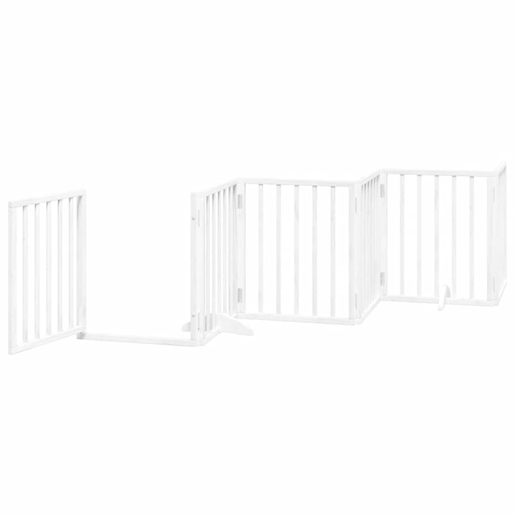 Cancello Cani Porta Pieghevole Bianco 15 Pannelli 750 cm Pioppo | homemem39