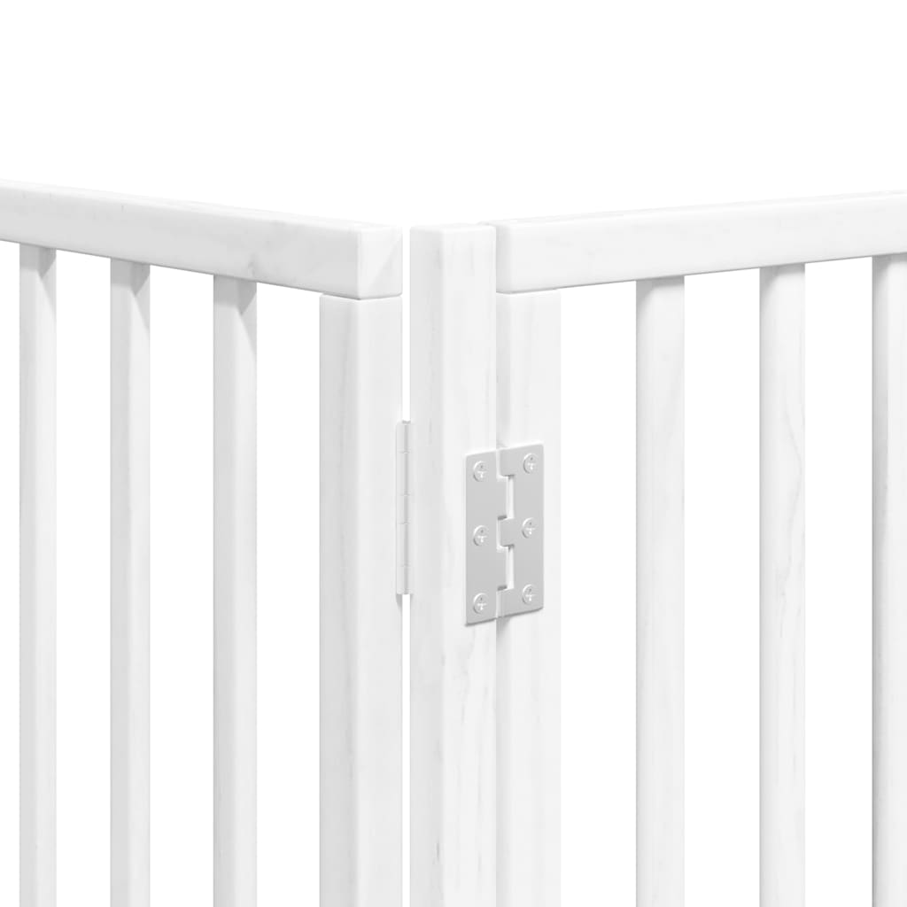 Cancello Cani Porta Pieghevole Bianco 15 Pannelli 750 cm Pioppo | homemem39