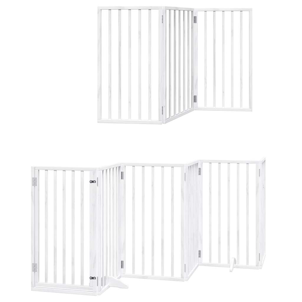 Cancello Cani Porta Pieghevole Bianco 12 Pannelli 600 cm Pioppo | homemem39