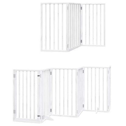 Cancello Cani Porta Pieghevole Bianco 12 Pannelli 600 cm Pioppo | homemem39