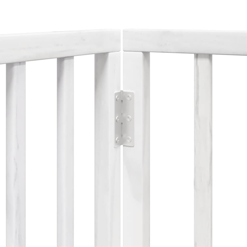 Cancello Cani Porta Pieghevole Bianco 12 Pannelli 600 cm Pioppo | homemem39