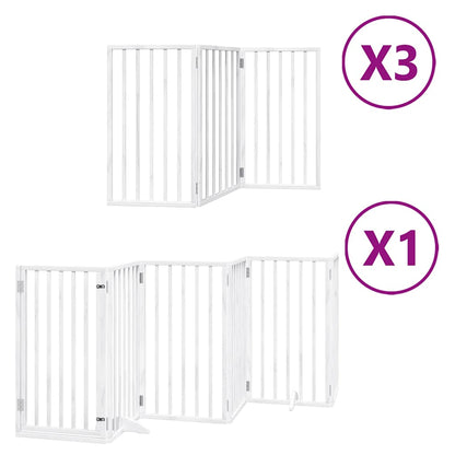 Cancello Cani Porta Pieghevole Bianco 15 Pannelli 750 cm Pioppo | homemem39