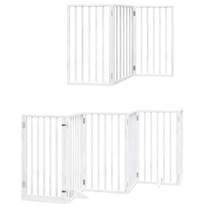 Cancello Cani Porta Pieghevole Bianco 15 Pannelli 750 cm Pioppo | homemem39