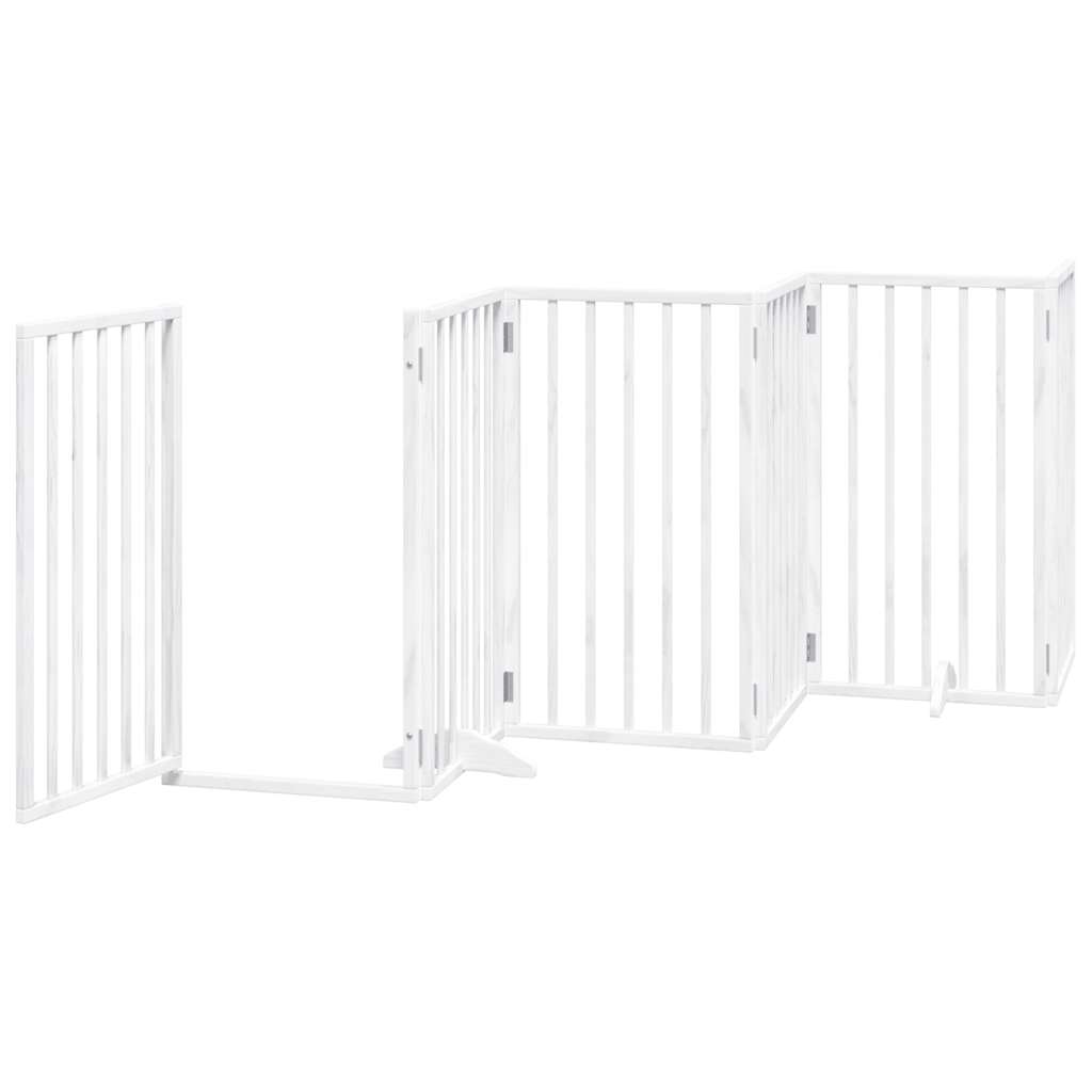 Cancello Cani Porta Pieghevole Bianco 15 Pannelli 750 cm Pioppo | homemem39