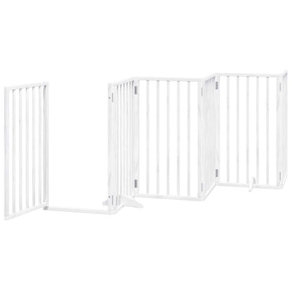 Cancello Cani Porta Pieghevole Bianco 15 Pannelli 750 cm Pioppo | homemem39