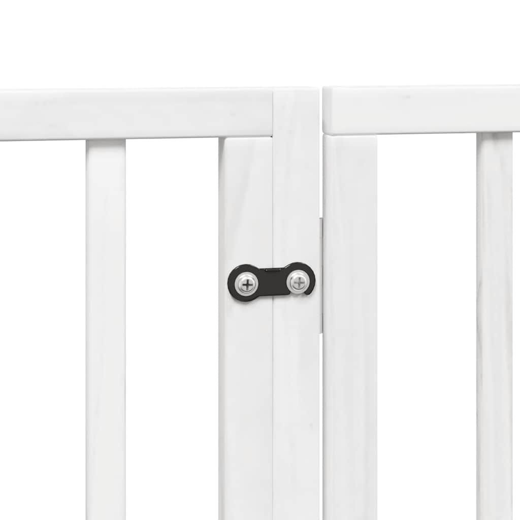 Cancello Cani Porta Pieghevole Bianco 15 Pannelli 750 cm Pioppo | homemem39