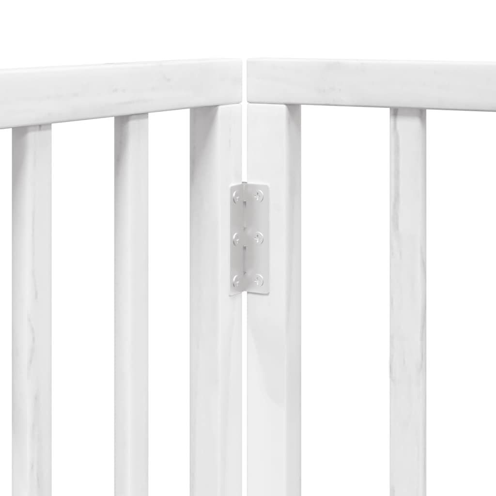 Cancello Cani Porta Pieghevole Bianco 15 Pannelli 750 cm Pioppo | homemem39