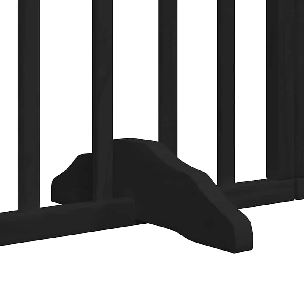 Cancello per Cani Porta Pieghevole Nero 9 Pannelli 450cm Pioppo | homemem39