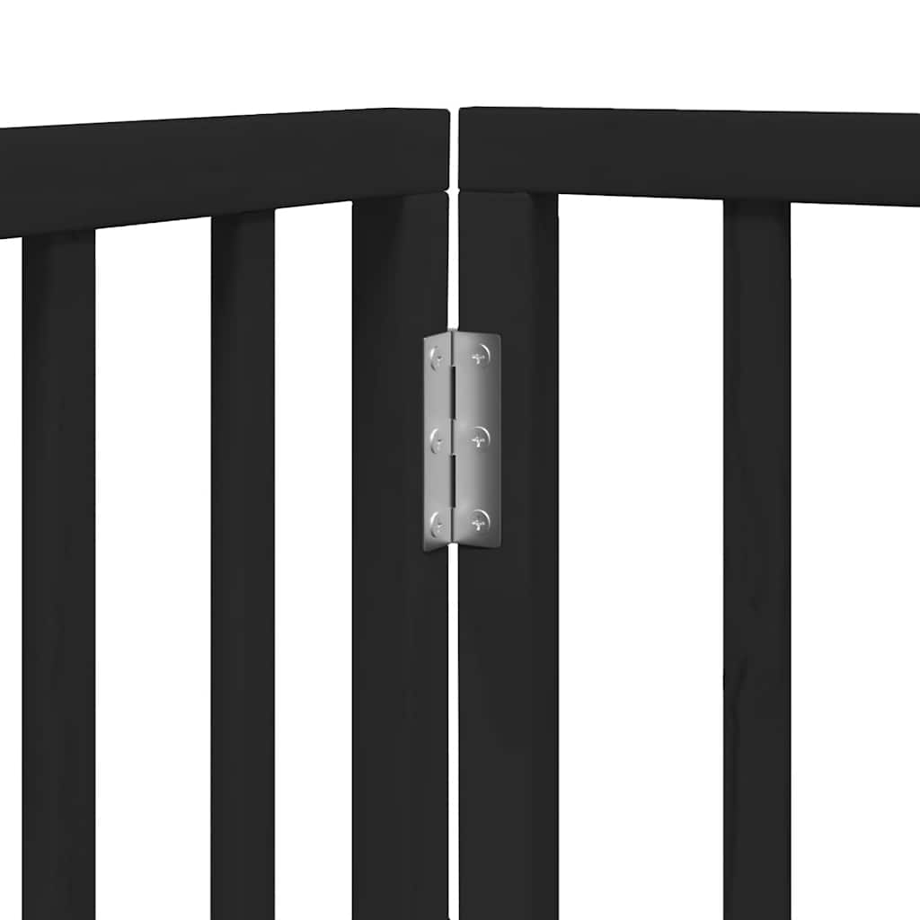 Cancello per Cani Porta Pieghevole Nero 9 Pannelli 450cm Pioppo | homemem39