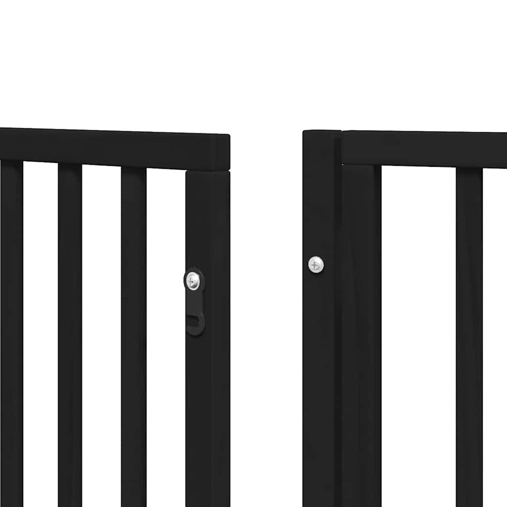 Cancello Cani Porta Pieghevole Nero 15 Pannelli 750 cm Pioppo | homemem39