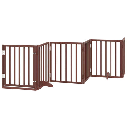 Cancello Cani Porta Pieghevole Marrone 9 Pannelli 450cm Pioppo | homemem39