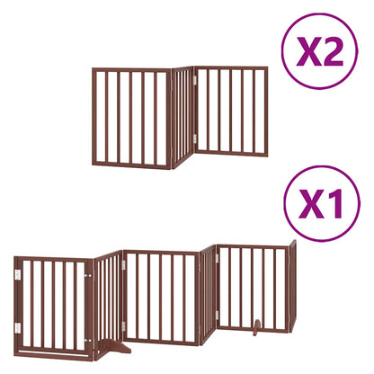Cancello Cani Porta Pieghevole Marrone 12 Pannelli 600cm Pioppo