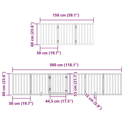Cancello Cani Porta Pieghevole Marrone 15 Pannelli 750cm Pioppo | homemem39