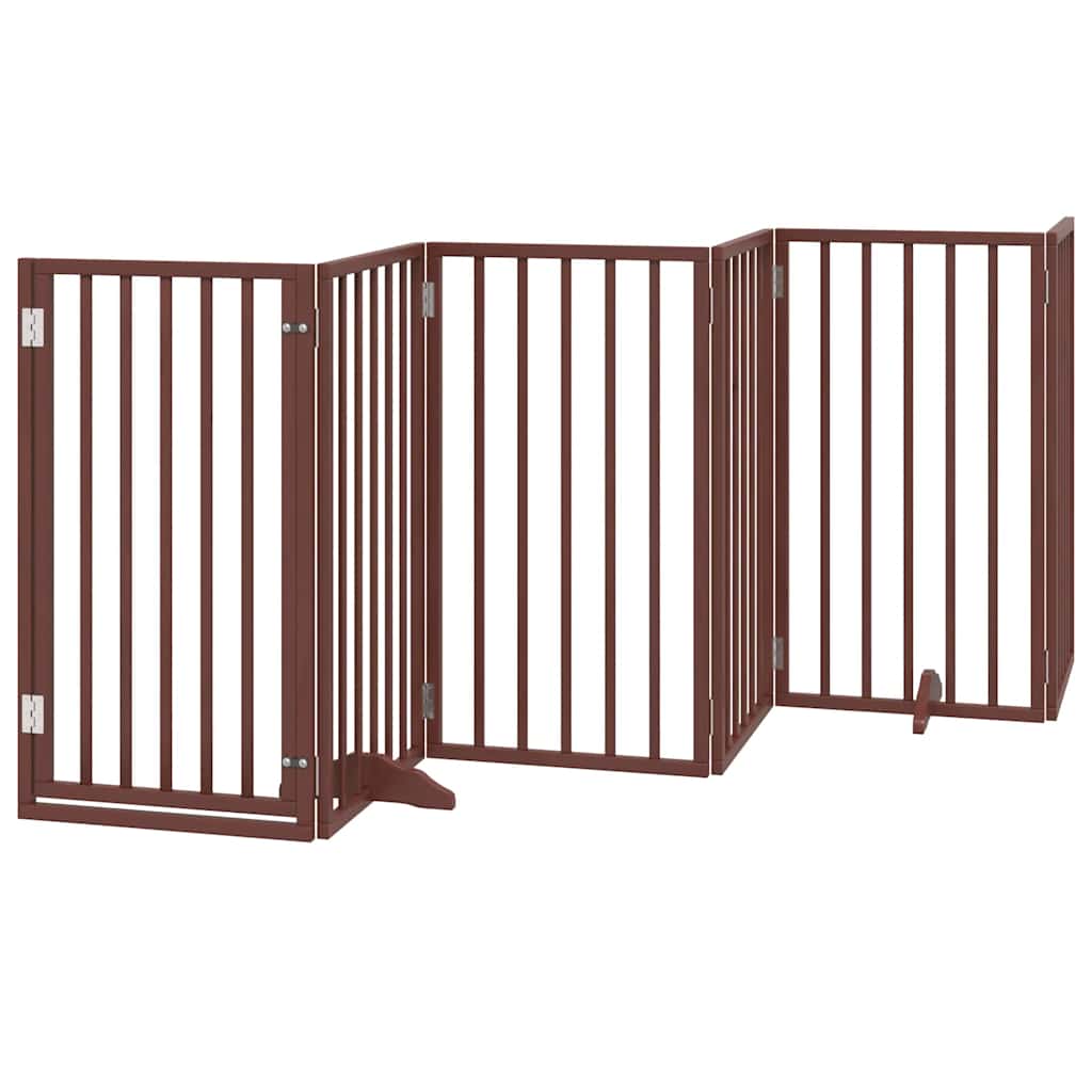 Cancello Cani Porta Pieghevole Marrone 9 Pannelli 450cm Pioppo | homemem39