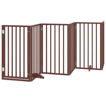 Cancello Cani Porta Pieghevole Marrone 9 Pannelli 450cm Pioppo | homemem39