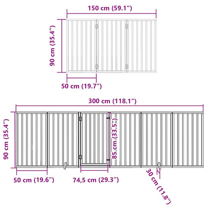 Cancello Cani Porta Pieghevole Marrone 9 Pannelli 450cm Pioppo | homemem39