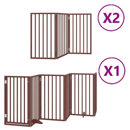 Cancello Cani Porta Pieghevole Marrone 12 Pannelli 600cm Pioppo