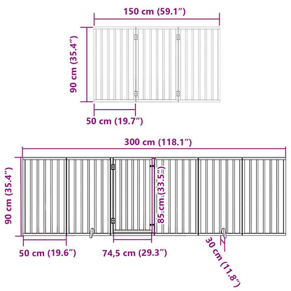 Cancello Cani Porta Pieghevole Marrone 15 Pannelli 750cm Pioppo | homemem39