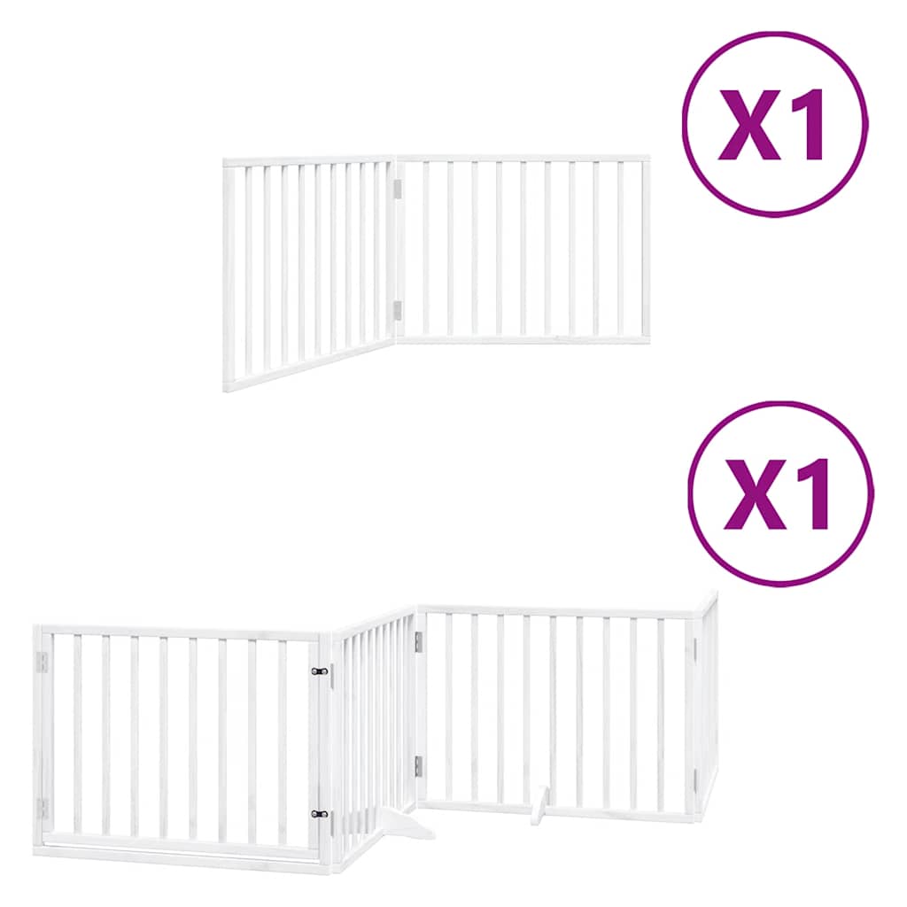 Cancello Cani Porta Pieghevole Bianco 6 Pannelli 480 cm Pioppo | homemem39