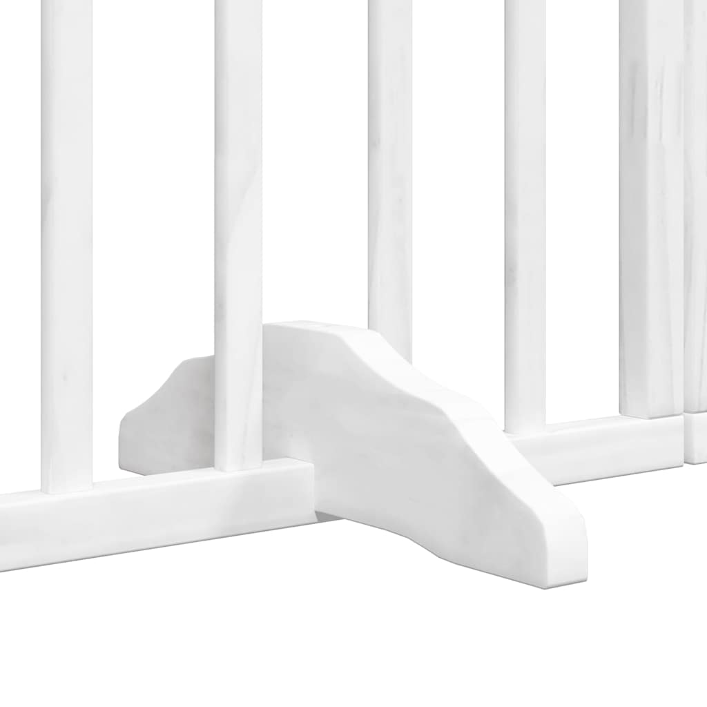 Cancello Cani Porta Pieghevole Bianco 6 Pannelli 480 cm Pioppo | homemem39