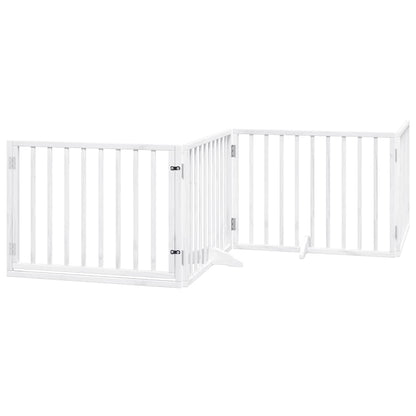 Cancello Cani Porta Pieghevole Bianco 12 Pannelli 960 cm Pioppo | homemem39
