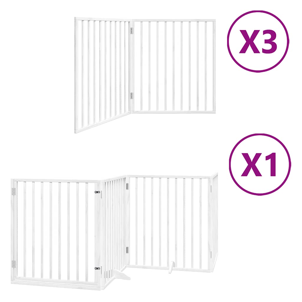 Cancello Cani Porta Pieghevole Bianco 10 Pannelli 800 cm Pioppo | homemem39