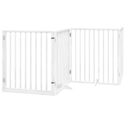Cancello Cani Porta Pieghevole Bianco 10 Pannelli 800 cm Pioppo | homemem39