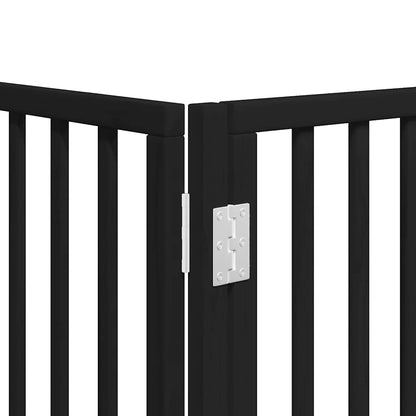 Cancello Cani Porta Pieghevole Nero 8 Pannelli 640 cm Pioppo | homemem39