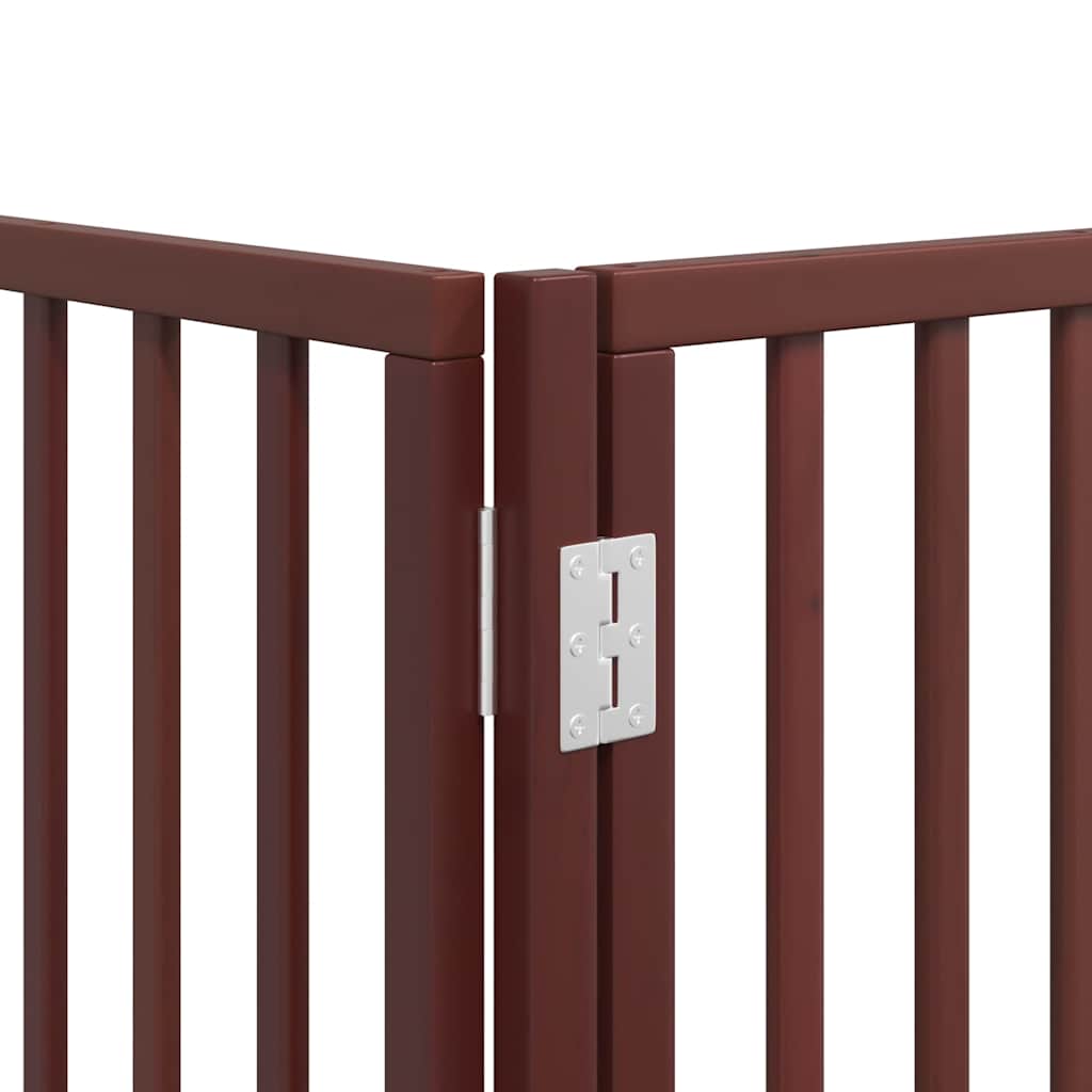 Cancello Cani Porta Pieghevole Marrone 6 Pannelli 480cm Pioppo | homemem39