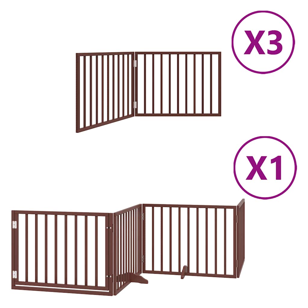 Cancello Cani Porta Pieghevole Marrone 10 Pannelli 800cm Pioppo | homemem39