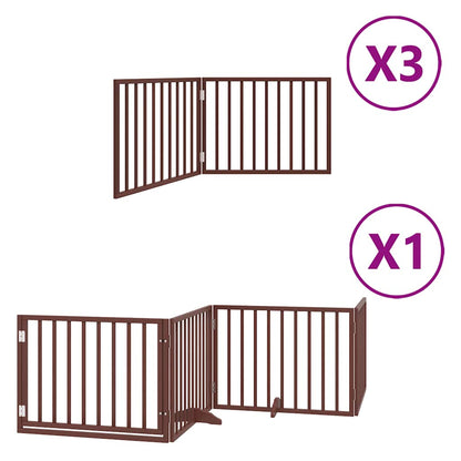 Cancello Cani Porta Pieghevole Marrone 10 Pannelli 800cm Pioppo | homemem39