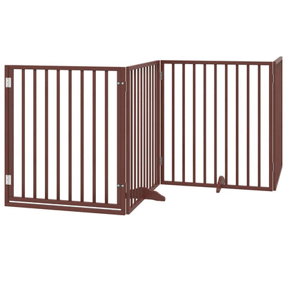 Cancello Cani Porta Pieghevole Marrone 10 Pannelli 800cm Pioppo | homemem39