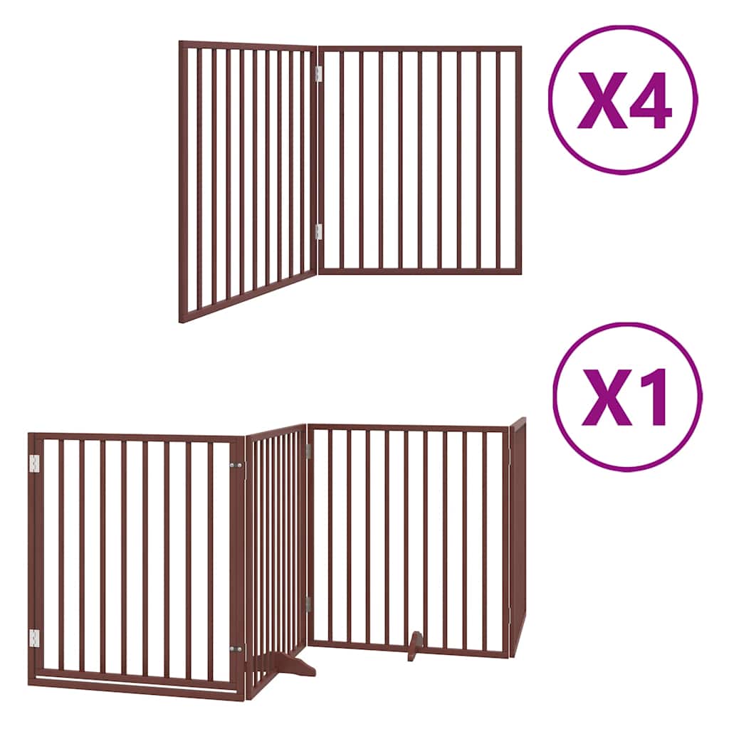 Cancello Cani Porta Pieghevole Marrone 12 Pannelli 960cm Pioppo | homemem39