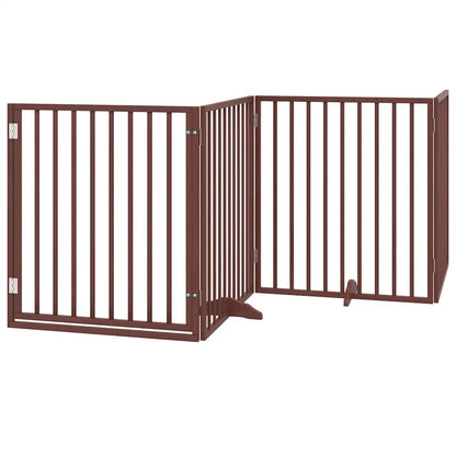 Cancello Cani Porta Pieghevole Marrone 12 Pannelli 960cm Pioppo | homemem39