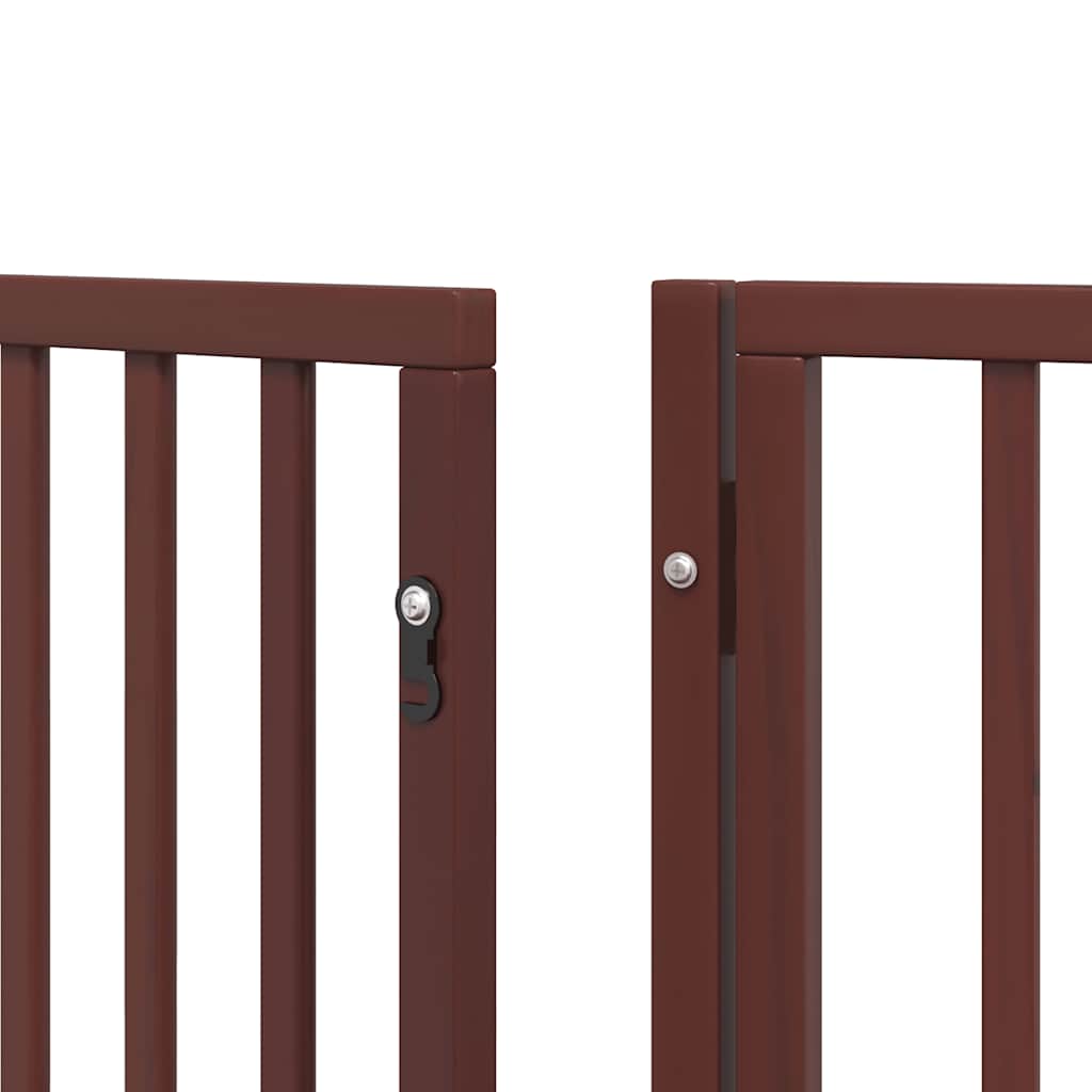 Cancello Cani Porta Pieghevole Marrone 12 Pannelli 960cm Pioppo | homemem39
