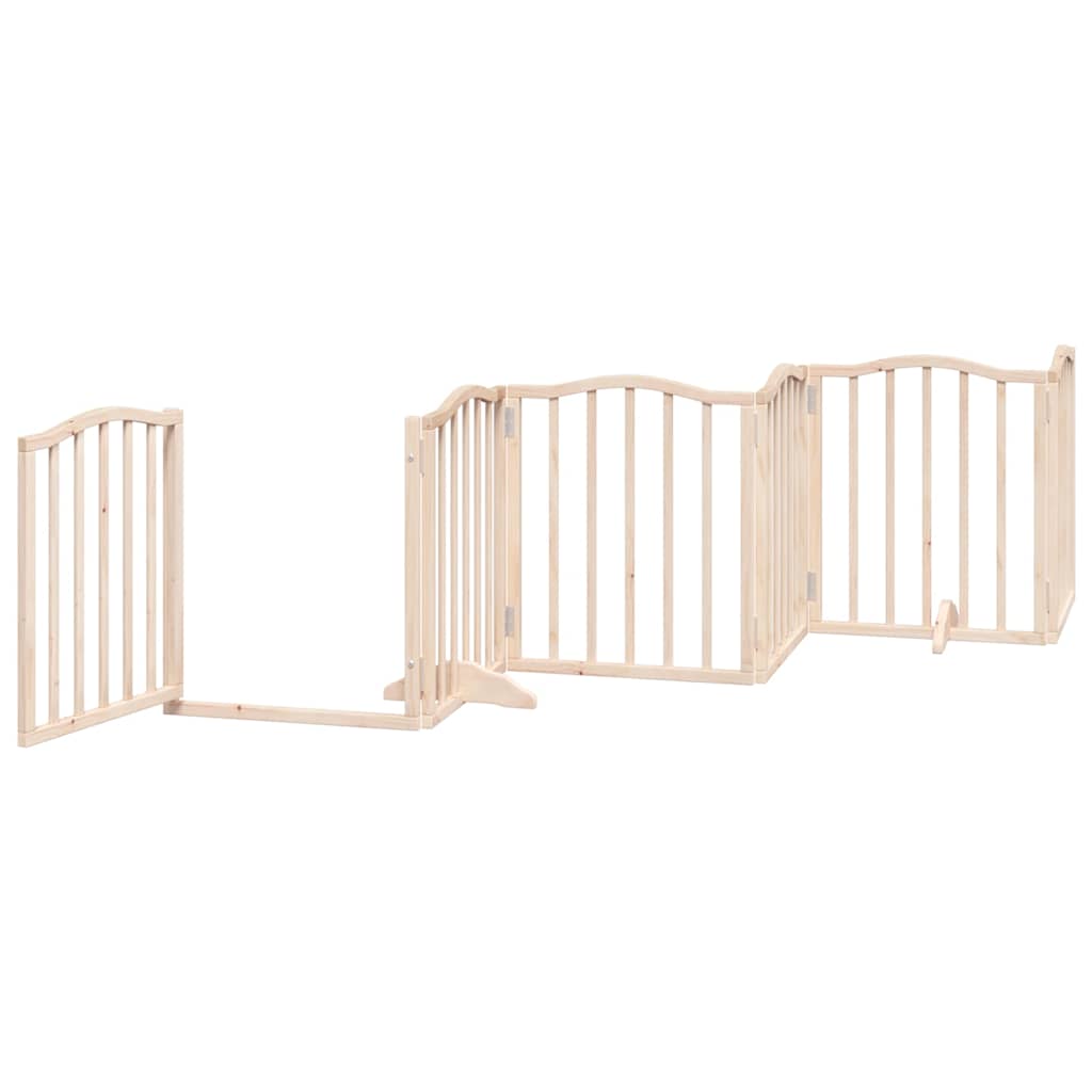 Cancello per Cani con Porta Pieghevole 9 Pannelli 450 cm Pioppo | homemem39