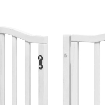 Cancello Cani Porta Pieghevole Bianco 9 Pannelli 450 cm Pioppo | homemem39