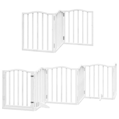 Cancello Cani Porta Pieghevole Bianco 12 Pannelli 600 cm Pioppo | homemem39