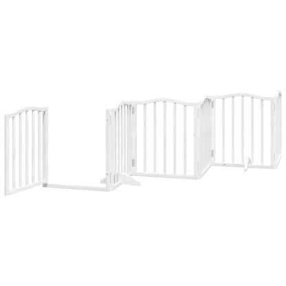 Cancello Cani Porta Pieghevole Bianco 15 Pannelli 750 cm Pioppo | homemem39
