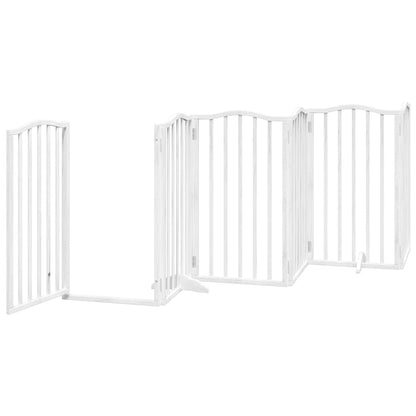 Cancello Cani Porta Pieghevole Bianco 9 Pannelli 450 cm Pioppo | homemem39