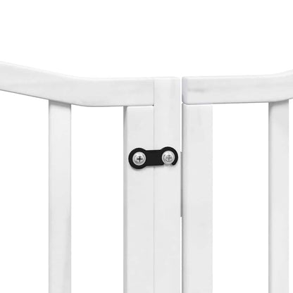 Cancello Cani Porta Pieghevole Bianco 9 Pannelli 450 cm Pioppo | homemem39