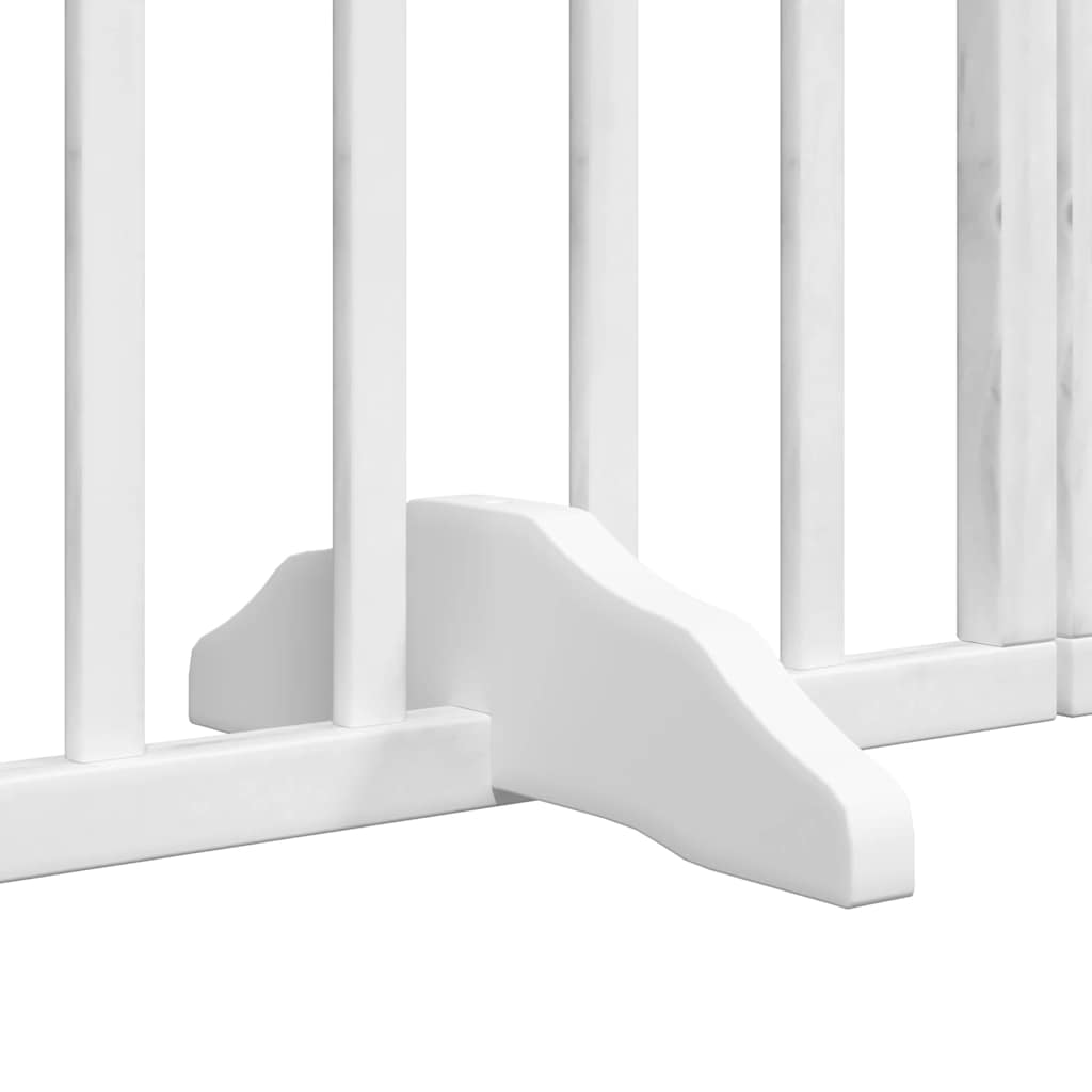 Cancello Cani Porta Pieghevole Bianco 9 Pannelli 450 cm Pioppo | homemem39